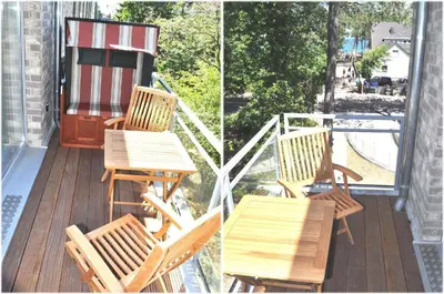 Ein Balkon oder eine Terrasse in der Unterkunft Domizil am Meer Nr 15 Ferienwohnung Meerblick