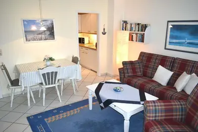 Ein Sitzbereich in der Unterkunft Domizil Royal Ferienwohnung Nr 22