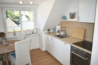 Küche/Küchenzeile in der Unterkunft Fischerhus Ferienwohnung Deck 2