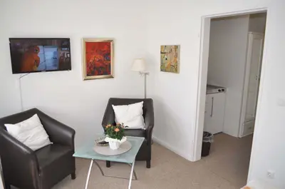 Ein Sitzbereich in der Unterkunft Gästehaus Steinhardt Appartement Nr 05