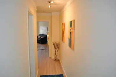 Ein Bett oder Betten in einem Zimmer der Unterkunft Gorch-Fock-Park Ferienwohnung Nr 12