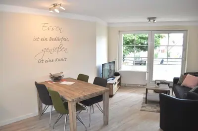 Ein Sitzbereich in der Unterkunft Gorch-Fock-Park Ferienwohnung Nr 12