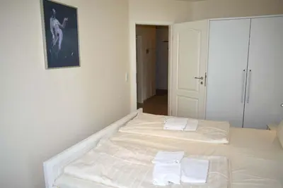 Ein Bett oder Betten in einem Zimmer der Unterkunft Haus am Strand Ferienwohnung Nr 05