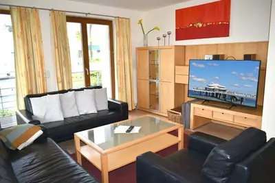 TV/Unterhaltungsangebot in der Unterkunft Haus am Strand Ferienwohnung Nr 05