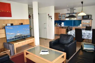 Küche/Küchenzeile in der Unterkunft Haus am Strand Ferienwohnung Nr 05