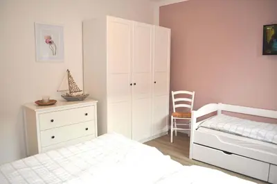 Ein Bett oder Betten in einem Zimmer der Unterkunft Haus Seehase Ferienwohnung Nr 02