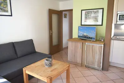 Küche/Küchenzeile in der Unterkunft Haus Windrose Ferienwohnung Nr 03