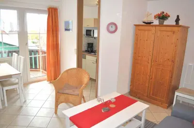 Küche/Küchenzeile in der Unterkunft Haus Windrose Ferienwohnung Nr 08