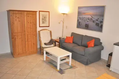 Ein Sitzbereich in der Unterkunft Haus Windrose Ferienwohnung Nr 09
