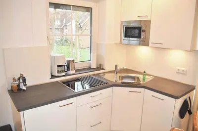 Küche/Küchenzeile in der Unterkunft Haus Windrose Ferienwohnung Nr 09