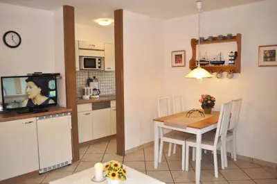 Küche/Küchenzeile in der Unterkunft Haus Windrose Ferienwohnung Nr 11