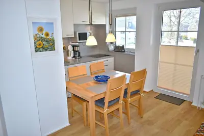 Küche/Küchenzeile in der Unterkunft Haus Windrose Ferienwohnung Nr 16