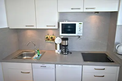 Küche/Küchenzeile in der Unterkunft Haus Windrose Ferienwohnung Nr 16