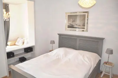Ein Bett oder Betten in einem Zimmer der Unterkunft Landhaus Köppen Ferienwohnung Nr 03
