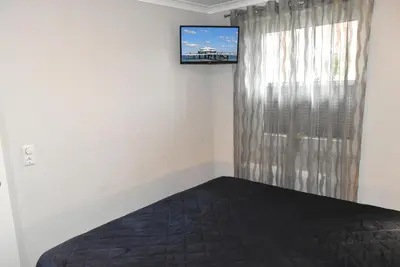 Ein Bett oder Betten in einem Zimmer der Unterkunft Ostseeallee 4 Ferienwohnung Nr 01