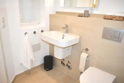 Ein Badezimmer in der Unterkunft Ostseeallee 4 Ferienwohnung Nr 21 Salz & Meer