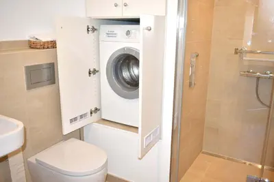 Ein Badezimmer in der Unterkunft Ostseeallee 4 Ferienwohnung Nr 21 Salz & Meer