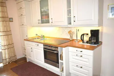 Küche/Küchenzeile in der Unterkunft Residenz Niendorf Elegante Ferienwohnung Nr 13