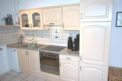 Küche/Küchenzeile in der Unterkunft Residenz Niendorf Ferienwohnung Nr 05 Meerglück