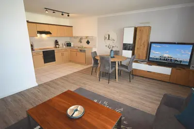 Küche/Küchenzeile in der Unterkunft Residenz Niendorf Ferienwohnung Nr 32