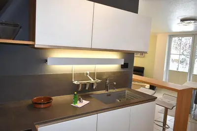Küche/Küchenzeile in der Unterkunft Residenz Niendorf Ferienwohnung Nr 33