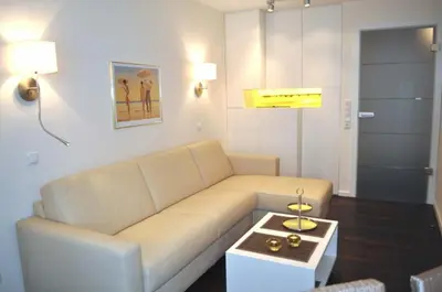 Ein Sitzbereich in der Unterkunft Residenz Ostseestrand Ferienwohnung Nr 21 Meerblick