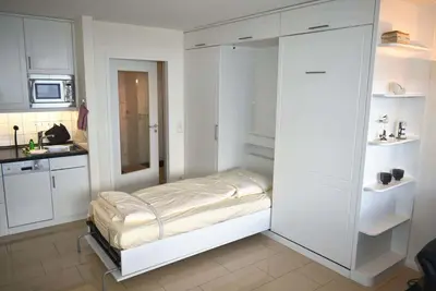 Küche/Küchenzeile in der Unterkunft Strandhotel Appartement Nr 14 Meerblick