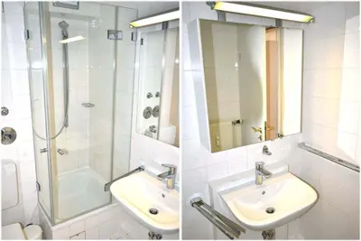 Ein Badezimmer in der Unterkunft Strandhotel Appartement Nr 33