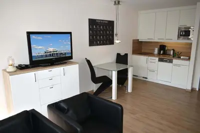 Küche/Küchenzeile in der Unterkunft Strandhotel Appartement Nr 33