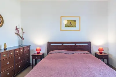 Ein Bett oder Betten in einem Zimmer der Unterkunft Ferienhaus Am Felde