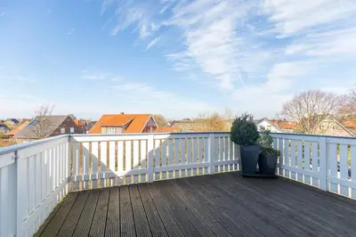 Ein Balkon oder eine Terrasse in der Unterkunft Ferienhaus Am Felde