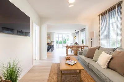Ein Sitzbereich in der Unterkunft Ferienhaus SURF COAST - Haffkrug