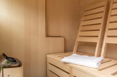 Ein Bett oder Betten in einem Zimmer der Unterkunft Ferienhaus SURF COAST - Haffkrug