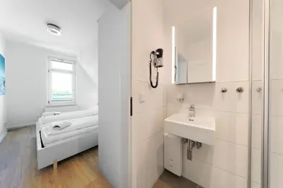 Ein Badezimmer in der Unterkunft Apartment Traveblick