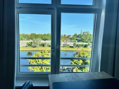 Blick auf einen Fluss in der Nähe der Ferienwohnung