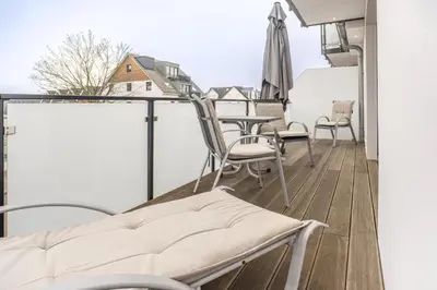 Ein Balkon oder eine Terrasse in der Unterkunft Beach House Strandblick