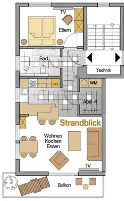 Grundriss der Unterkunft Beach House Strandblick