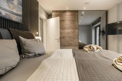 Ein Bett oder Betten in einem Zimmer der Unterkunft Beach House Strandblick