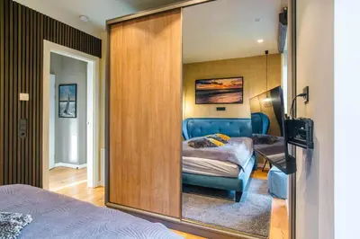 Ein Bett oder Betten in einem Zimmer der Unterkunft Heaven House Regenbogen