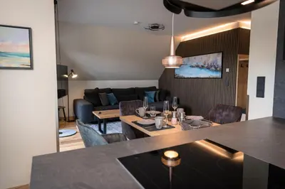 Ein Sitzbereich in der Unterkunft Wellness House Relax mit Whirlpool