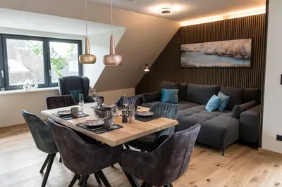 Ein Sitzbereich in der Unterkunft Wellness House Auszeit