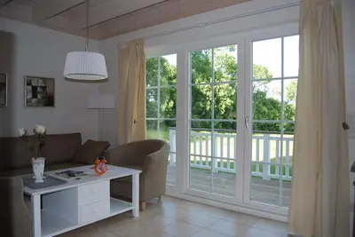 Ein Sitzbereich in der Unterkunft Ferienhaus Meerblick