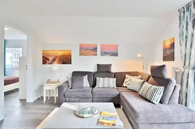 Ein Sitzbereich in der Unterkunft Seesternresidenz Appartement 21