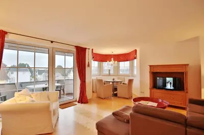 Ein Sitzbereich in der Unterkunft Kurparkresidenz Timmendorfer Strand Appartement 31