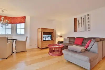 Ein Sitzbereich in der Unterkunft Kurparkresidenz Timmendorfer Strand Appartement 31