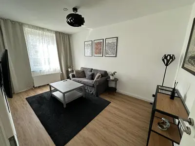 Ein Sitzbereich in der Unterkunft Haus Newgate