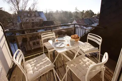 Ein Balkon oder eine Terrasse in der Unterkunft STA200 Ferienwohnung Dünengras