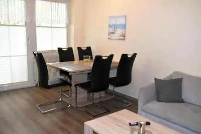Ein Sitzbereich in der Unterkunft Haus Windrose Ferienwohnung Nr 21