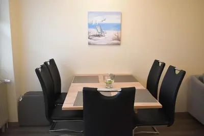 Ein Sitzbereich in der Unterkunft Haus Windrose Ferienwohnung Nr 21