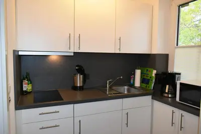Küche/Küchenzeile in der Unterkunft Haus Windrose Ferienwohnung Nr 21